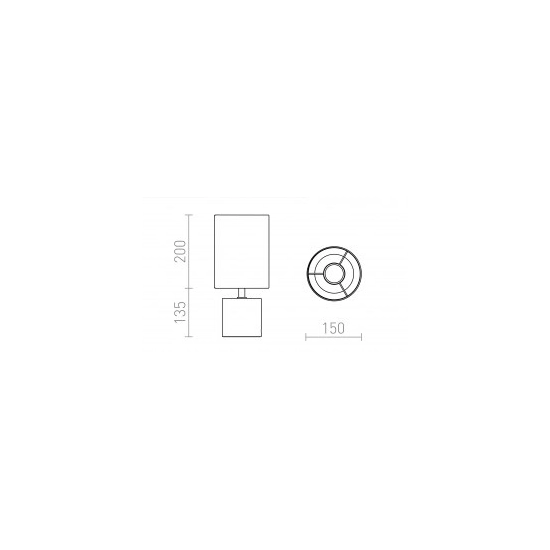 CAMINO stołowa z abażurem biała cement 230V LED E27 15W R13295 Rendl light studio